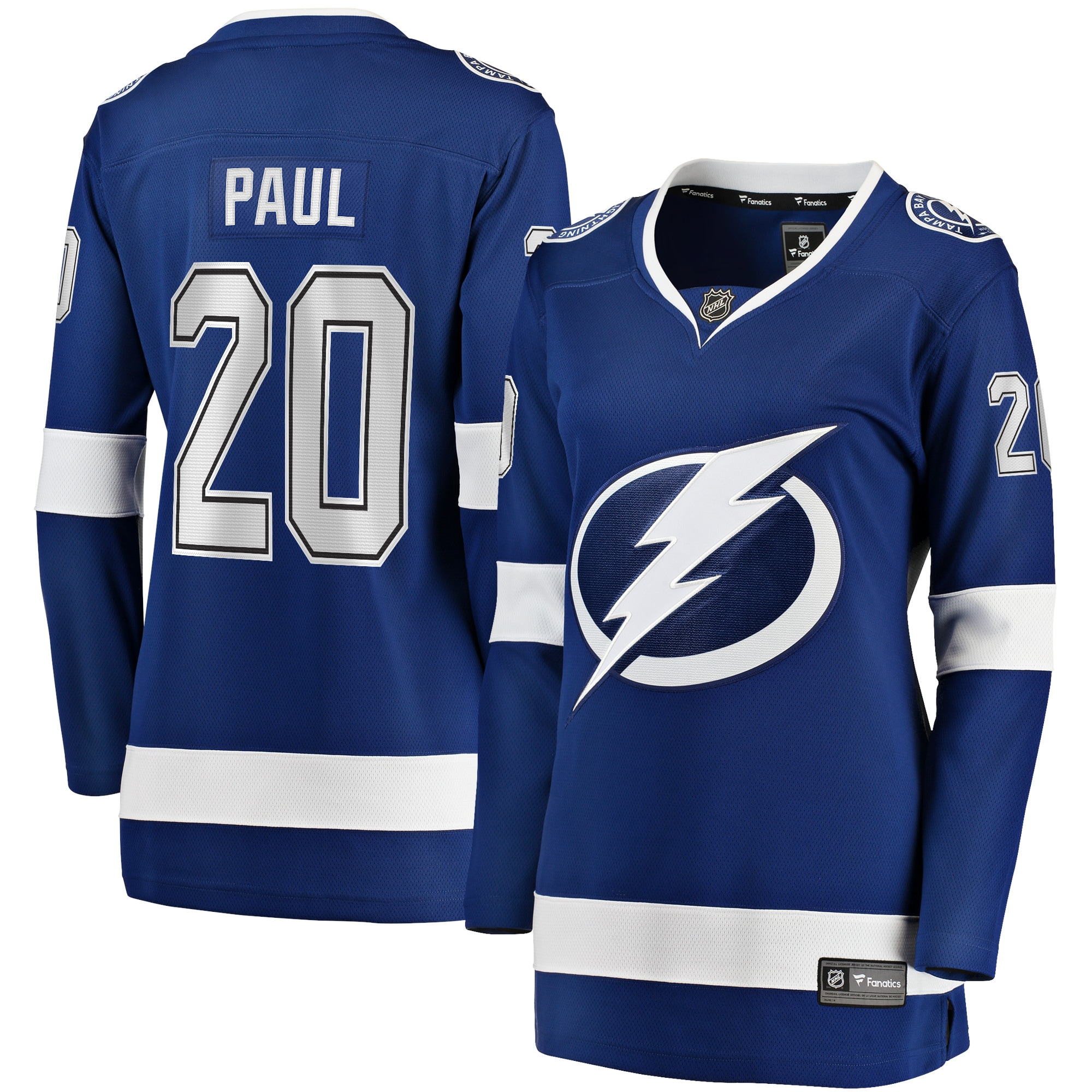 Nicholas Paul Tampa Bay Lightning Branded Women's Home Breakaway Player Jersey – Blue