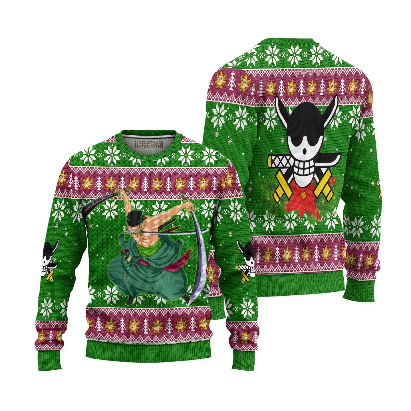 Zoro One Piece Anime Ugly Christmas Sweater Xmas Gift