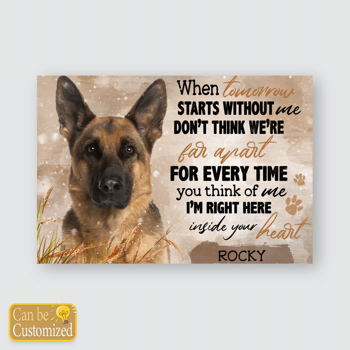 GERMAN SHEPHERD  – POSTER – TOMORROW