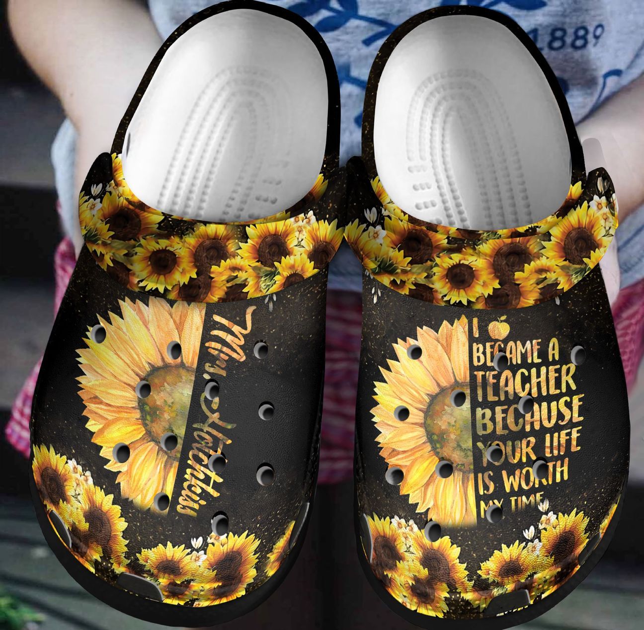 Teacher Personalized Clog, Custom Name, Text, Color, Number Fashion Style For Women, Men, Kid, Print 3D Teaching Is A Work Of Heart