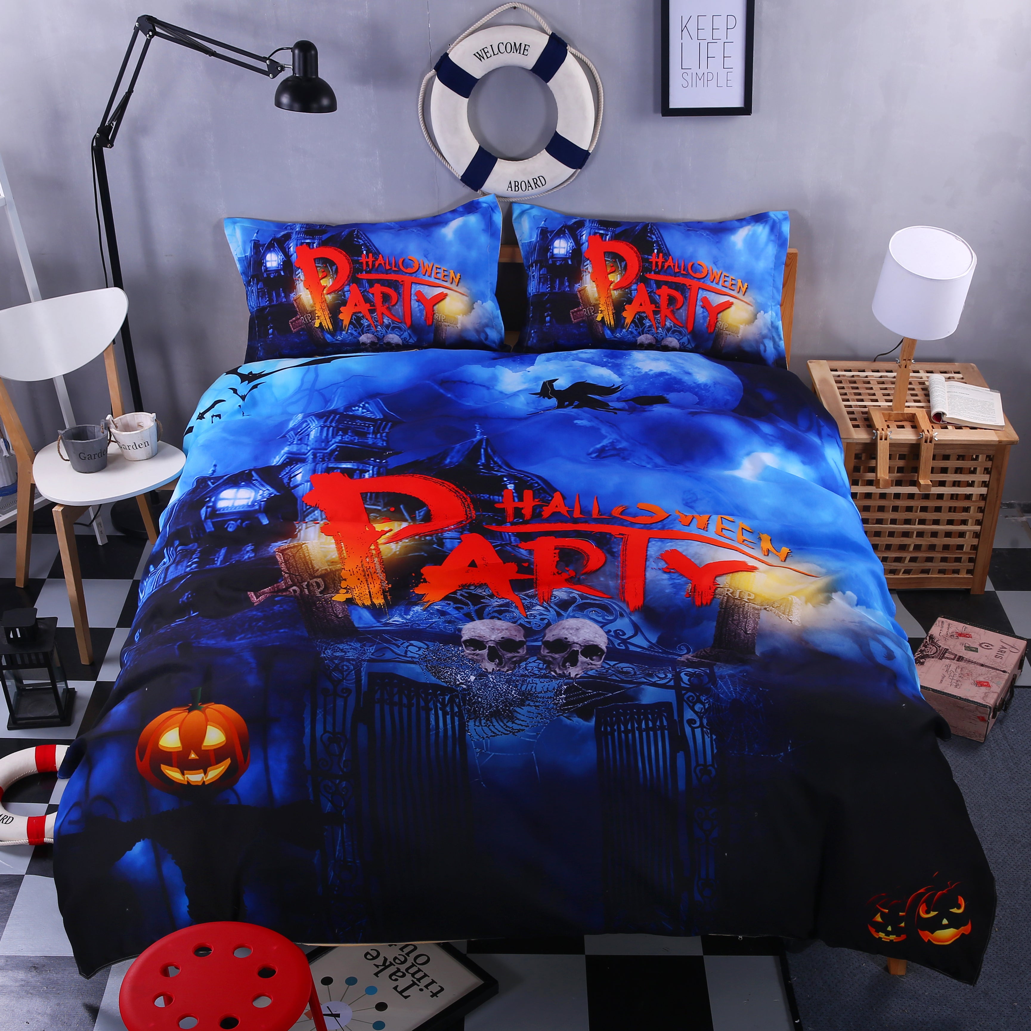 3D Halloween Party Quilt Cover Set Bedding Set Pillowcases 252