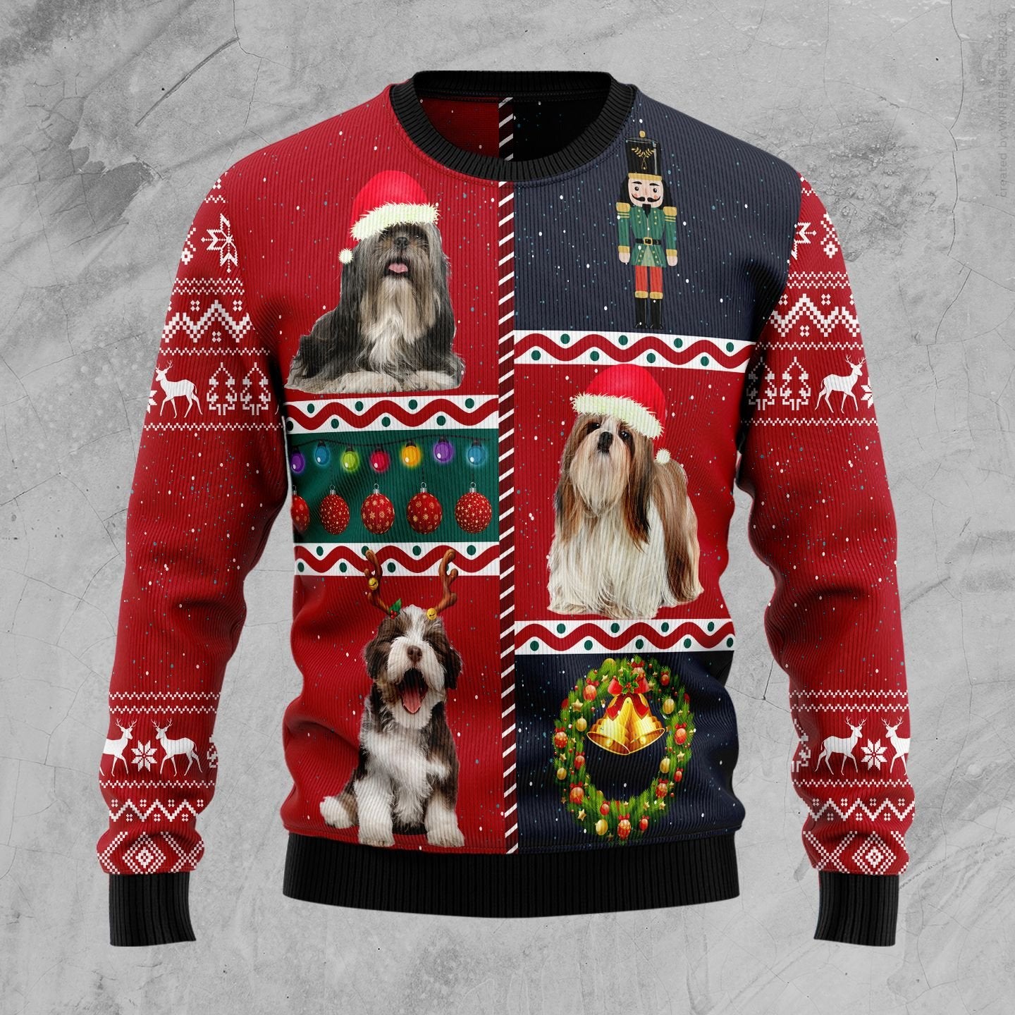 Shih Tzu Vintage Ugly Christmas Sweater | For Men & Women | Adult | Us4302