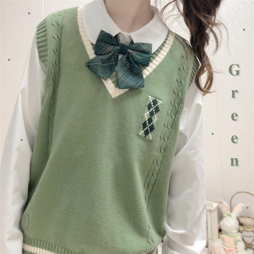 Sweaters Vest Women JK Kawaii Casual Preppy Style All-match Sleeveless Clothing Chic Ulzzang Sweet Lazy Autumn Classic Female alx