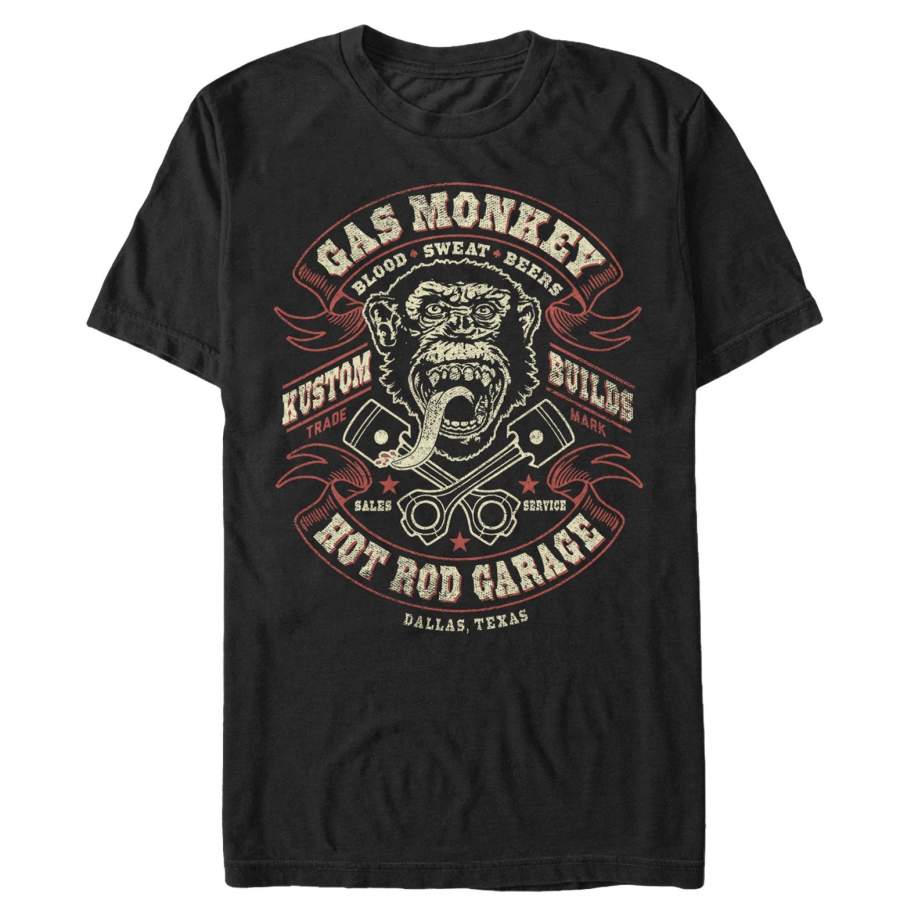 Gas Monkey Men's Hot Rod Garage  T Shirt Black