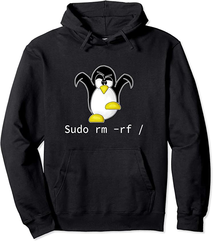 Tux Linux Penguin Sudo Rm Rf | Programmer Developer Hacker Pullover Hoodie