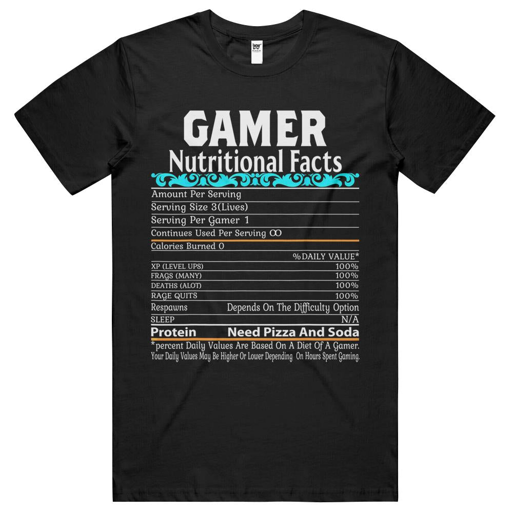 Nutritional Facts Shirt, Gamer Nutrition Facts Shirt, Legendary Gamer’S Life Tees Gamer Nutritional Facts T Shirts