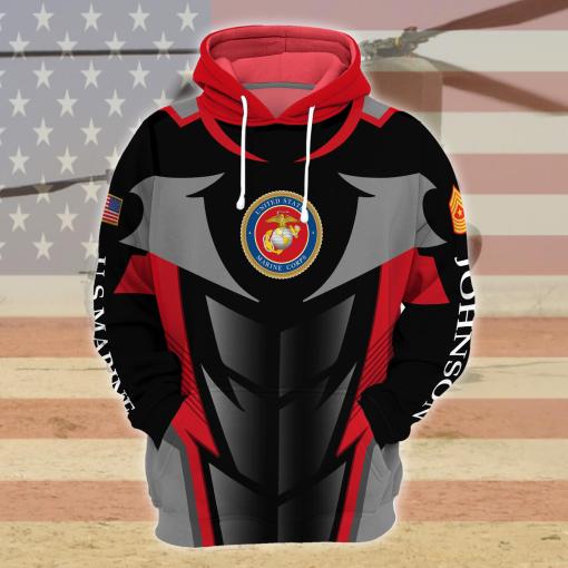U.S Marine Corps Sport Style Gift For Military Veteran Design 3D Design Hoodie And Jogger Custom Hoodie All Over Printed