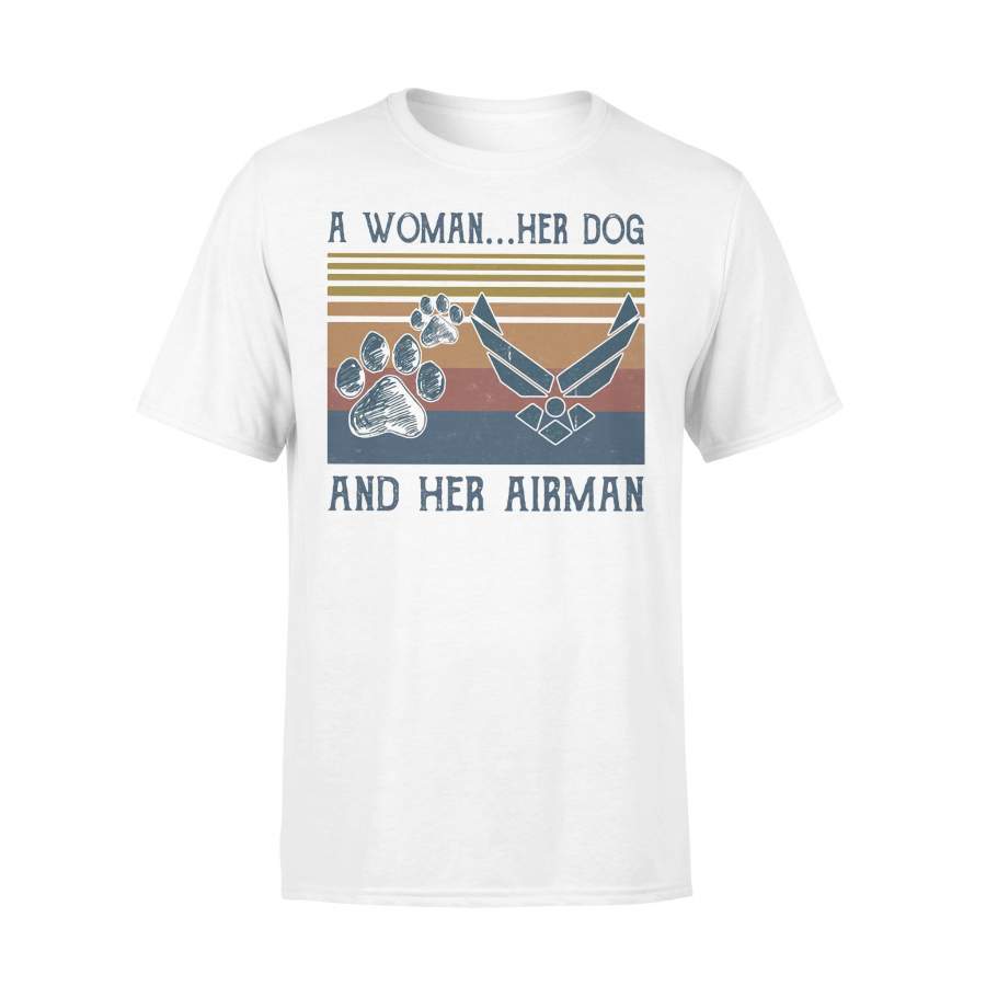 A Woman Her Dog And Her Airman Vintage T-shirt