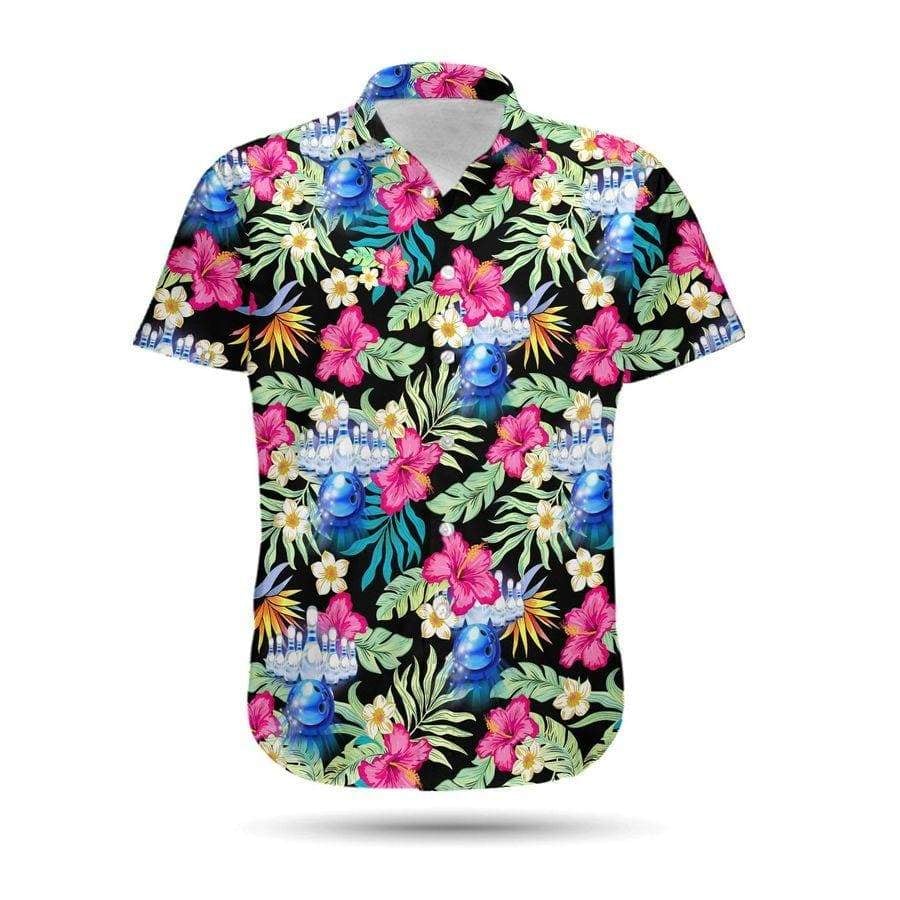 Hawaii Aloha Shirt Made In Bowling Hibiscus Ha54825