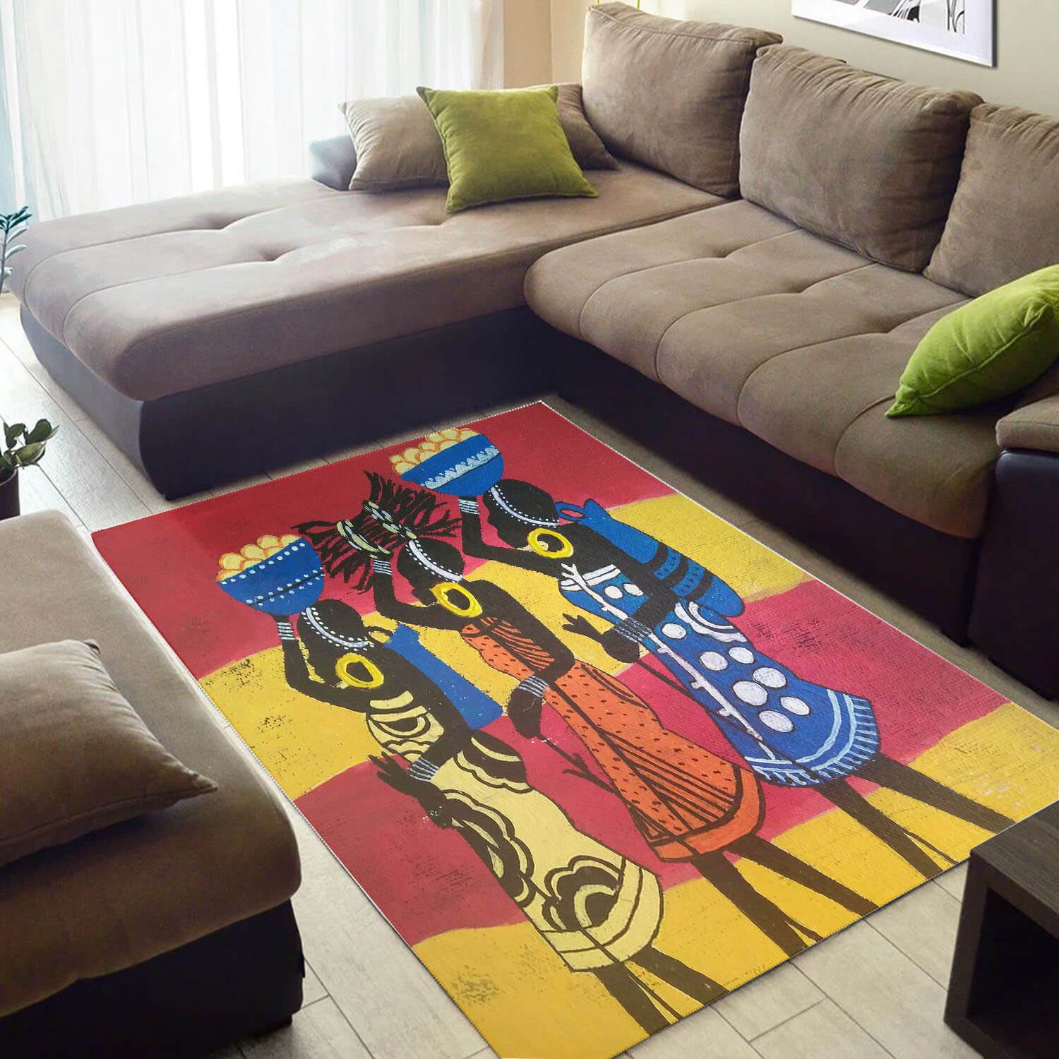 Trendy African Area Rug Pretty African Style Afro Girl African Style Area Rug African Themed Home Decor WBG3733