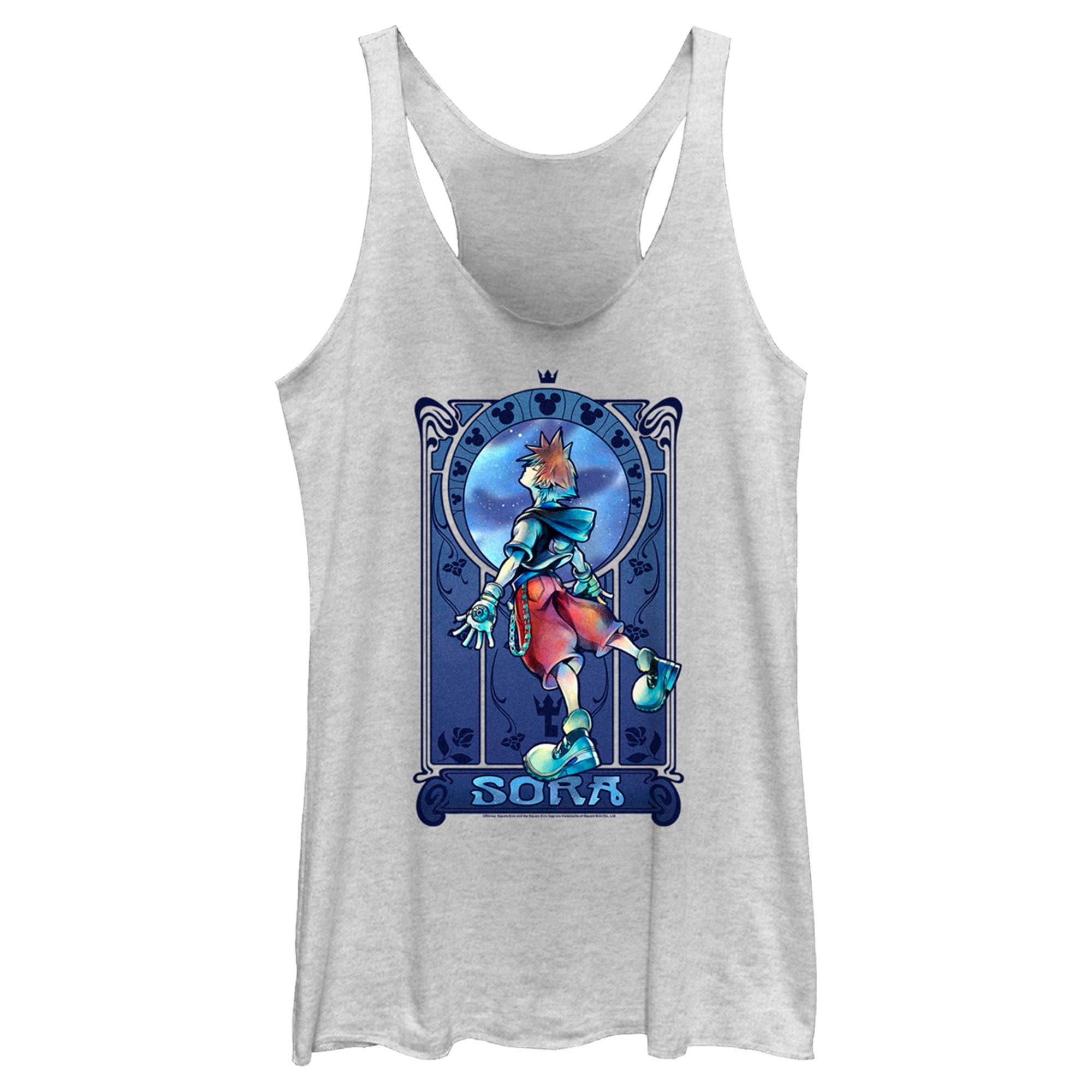 Women’S Kingdom Hearts Re: Chain Of Memories Sora Mirror Portrait Racerback Tank Top