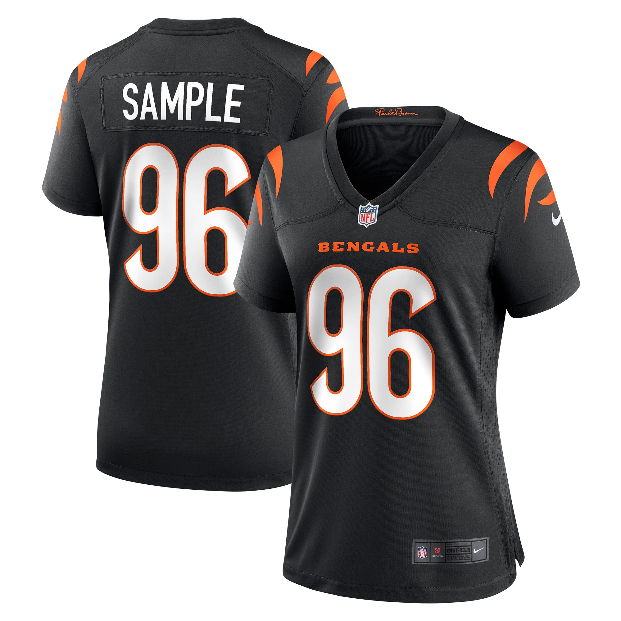 Women’s Cincinnati Bengals Cam Sample Black Game Jersey