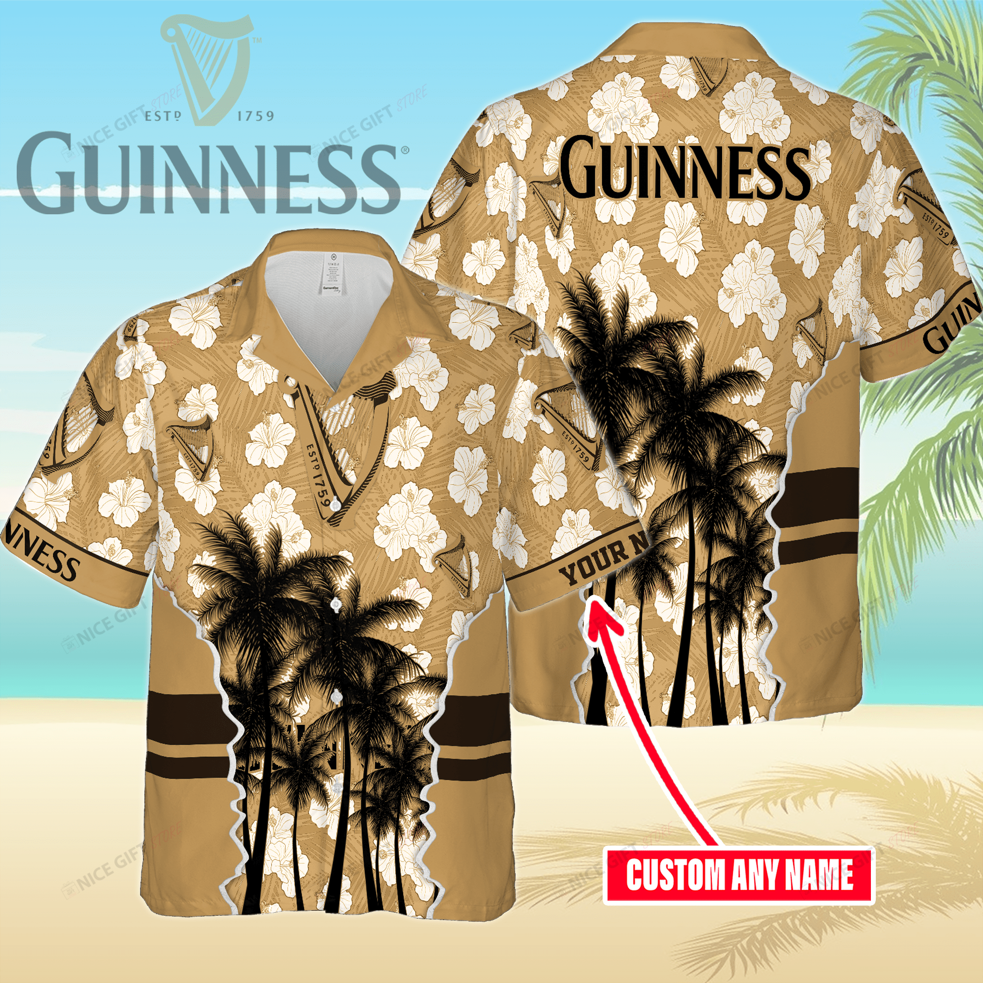 Guinness Custom Name Hawaiian Shirt 3Hs-O2T2