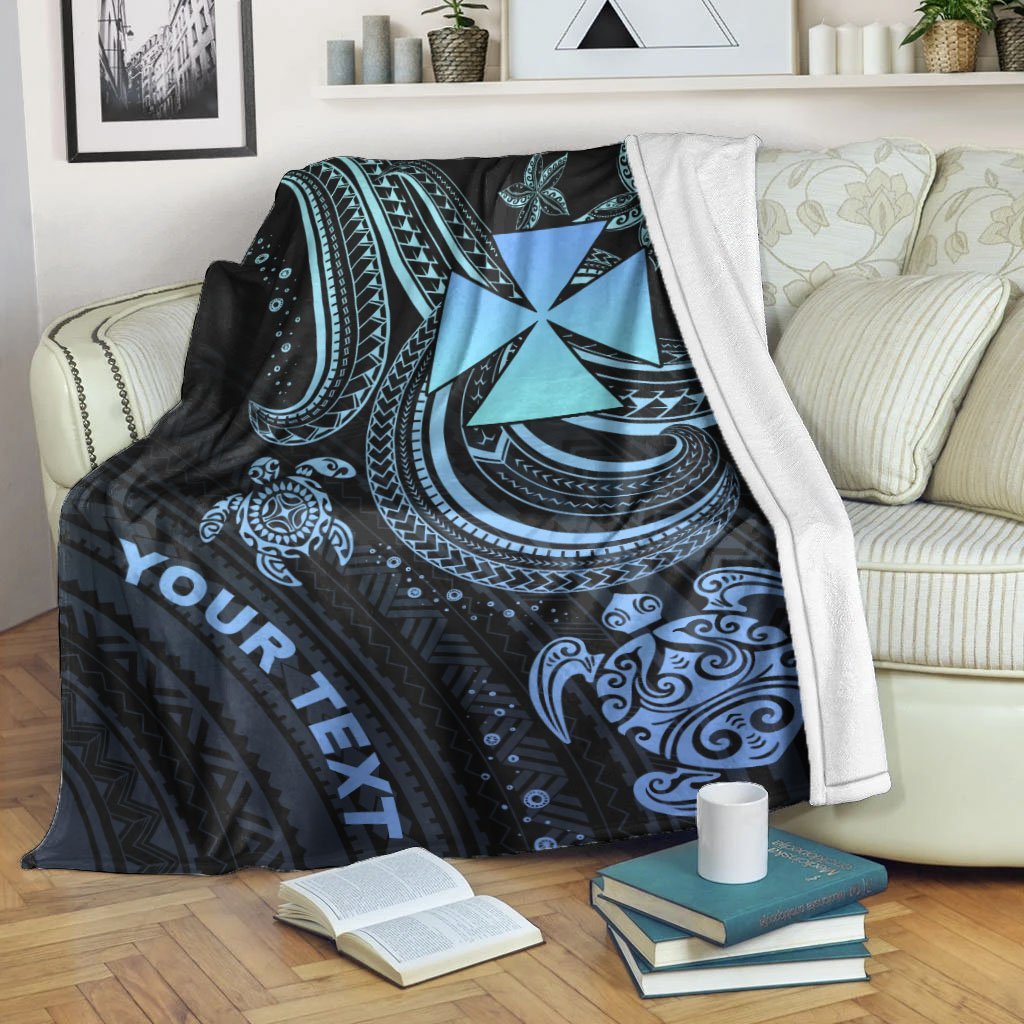 Wallis and Futuna Custom Personalised Premium Blanket- Blue Turtle – BN26