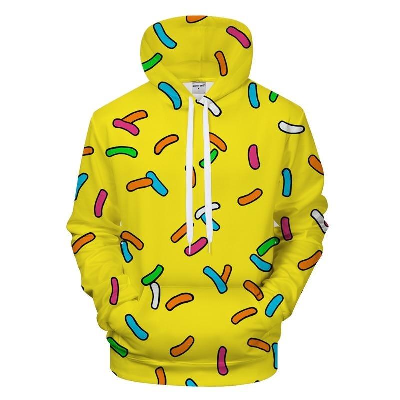 Yellow Sprinkles Print Hoodie