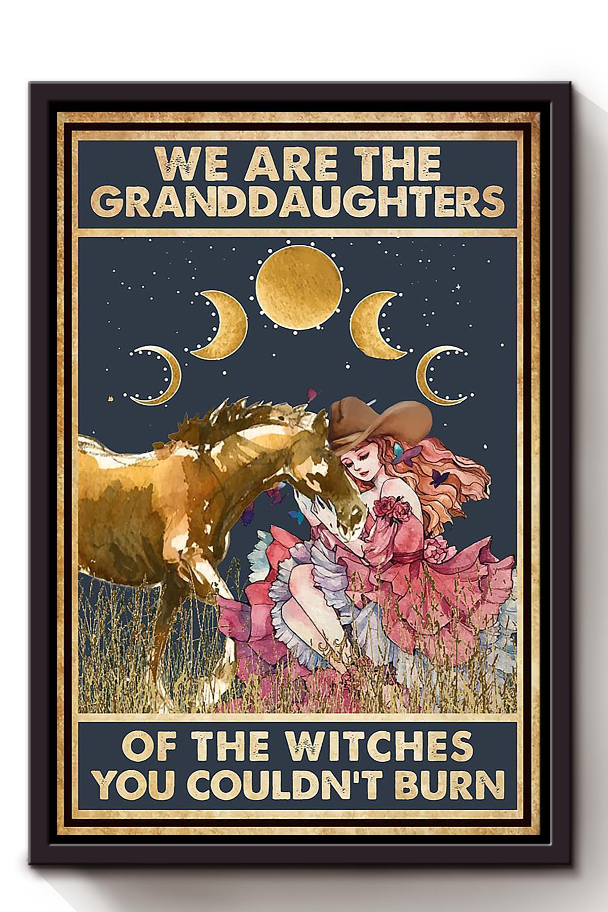 We Are Granddaughter Of Witch Cowgirl Halloween Canvas And Poster, Canvas Prints, My Poster Wall, Canvas Wall Art, Wall Decor Visual Art, Halloween Gift, Happy Halloween