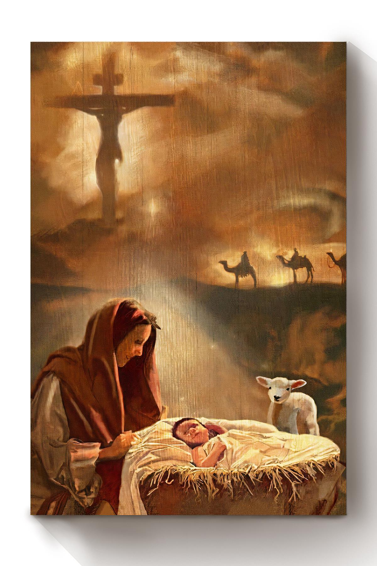 Birth Of A Child Christian Wall Art Gift For Son Of God Christmas Decor Canvas