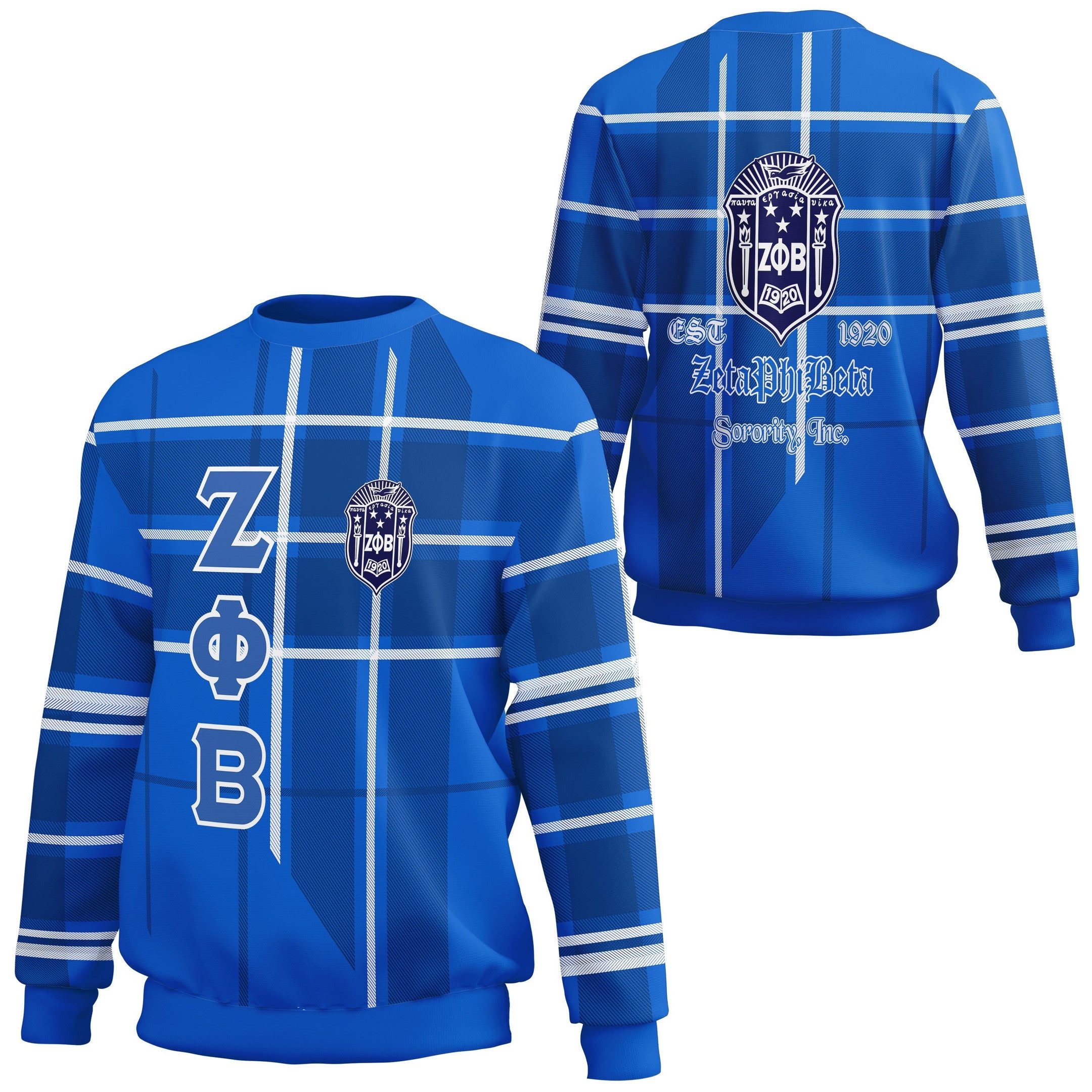 Sorority Sweatshirt – Zeta Phi Beta Burberr Style Sweatshirtn