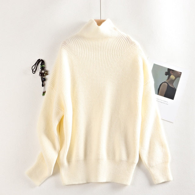 Basic Knit Pullovers Top Soft Female Jumper Christmas Sweaters