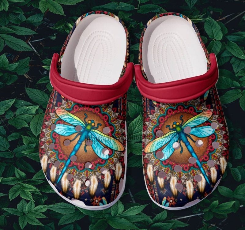 Dragonfly Native America Culture Shoes Gift Grandma Daughter – Dragonfly Boho Clogs Gift Women Mother Day