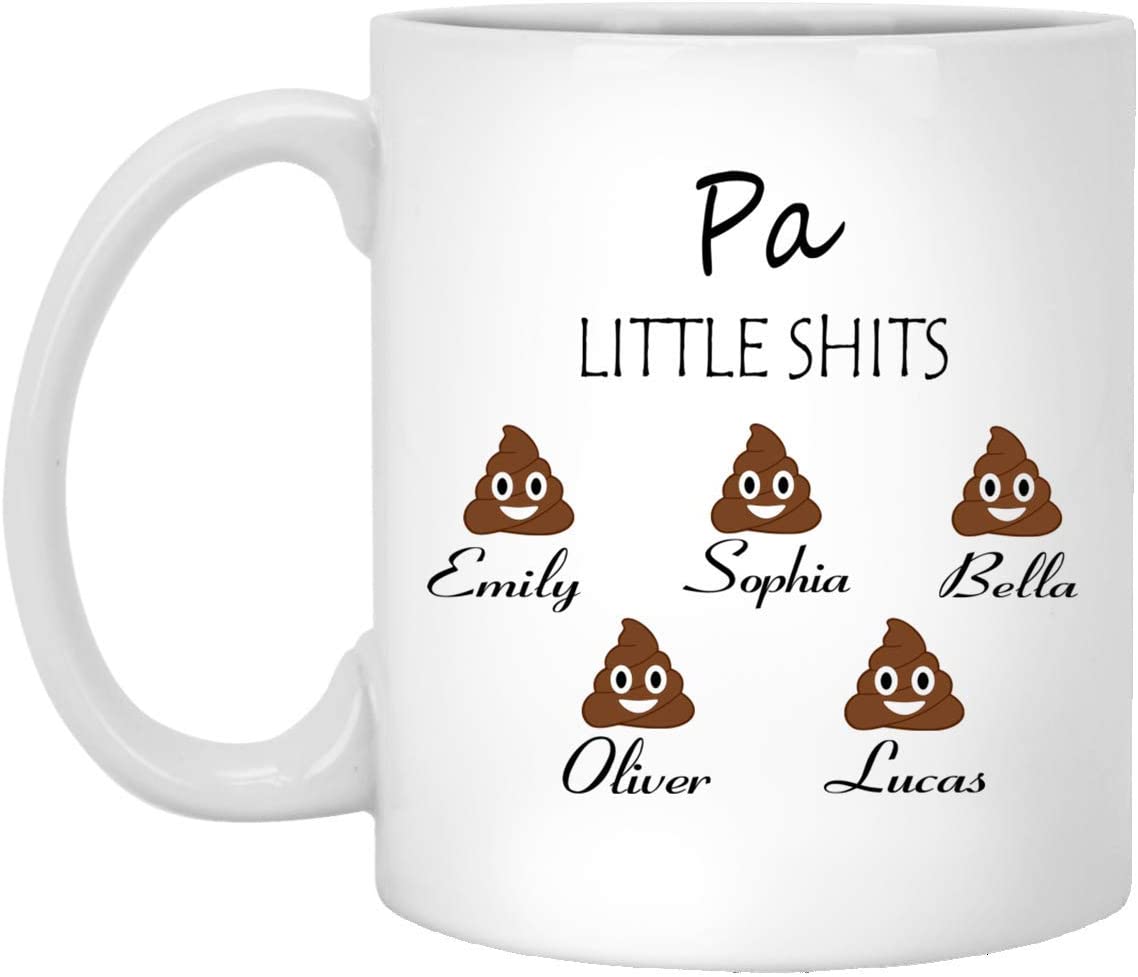 Pa Gift Personalized – Pa’S Little Shits – Pa Funny Mug Customizable – Father’S Day Gift – Gift For Pa – Pa’S Birthday 11Oz