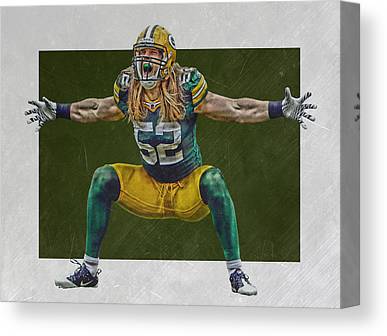 1 Clay Matthews Green Bay Packers Joe Hamilton Canvas Print