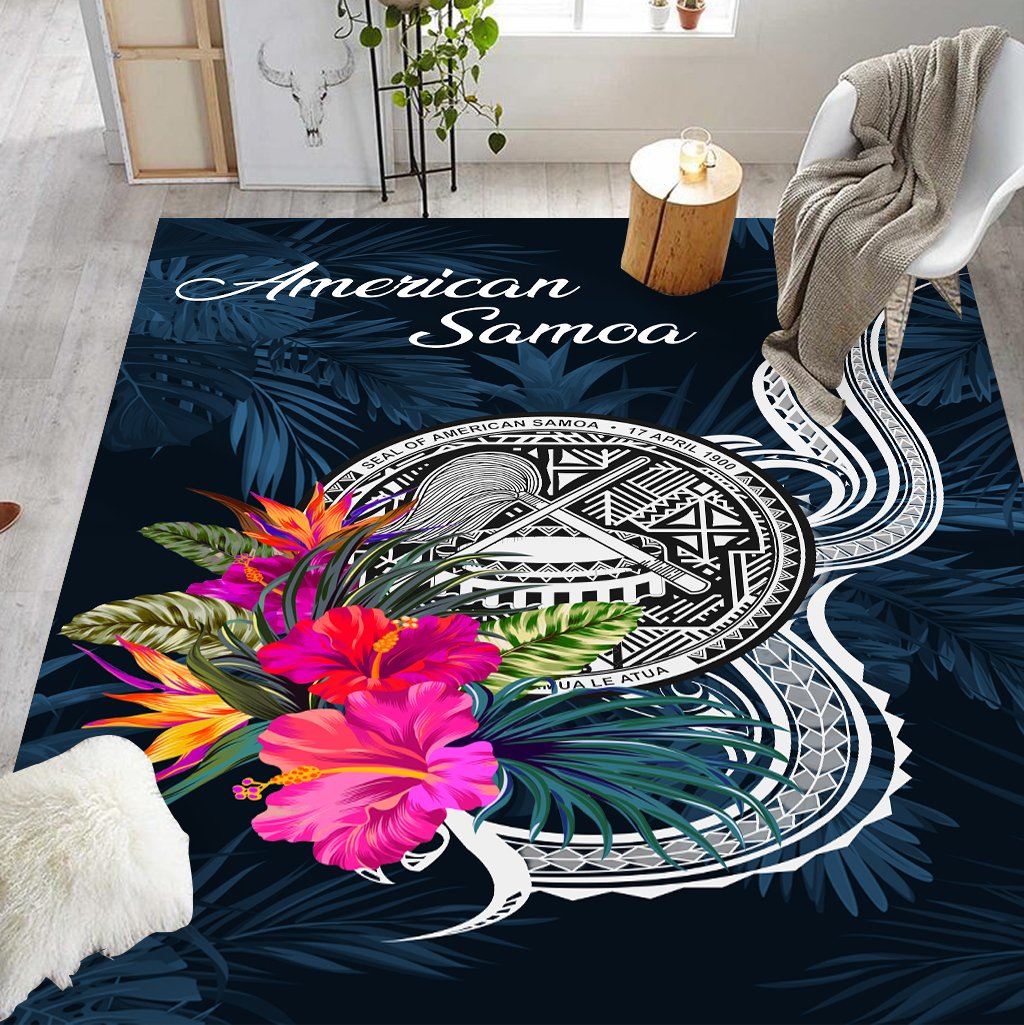 American Samoa Polynesian Tropical Flower RUG