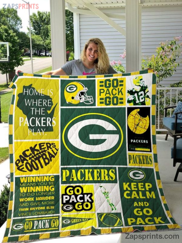 Green Bay Packers Go Pack Go V13 3D Printing Quilt Gift For Fan Football Lovers