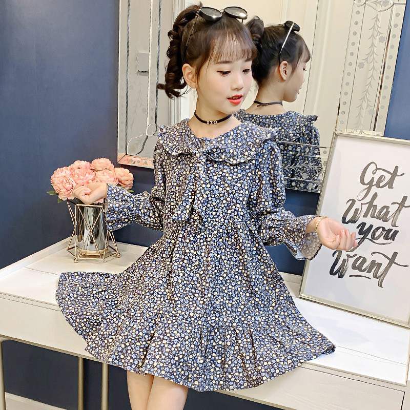 100% Cotton Girls Dress Party Wedding School Fashion Princess Dress For Autumn Winter 4 5 6 7 8 9 10 11 12 Years Kids Clothing alx