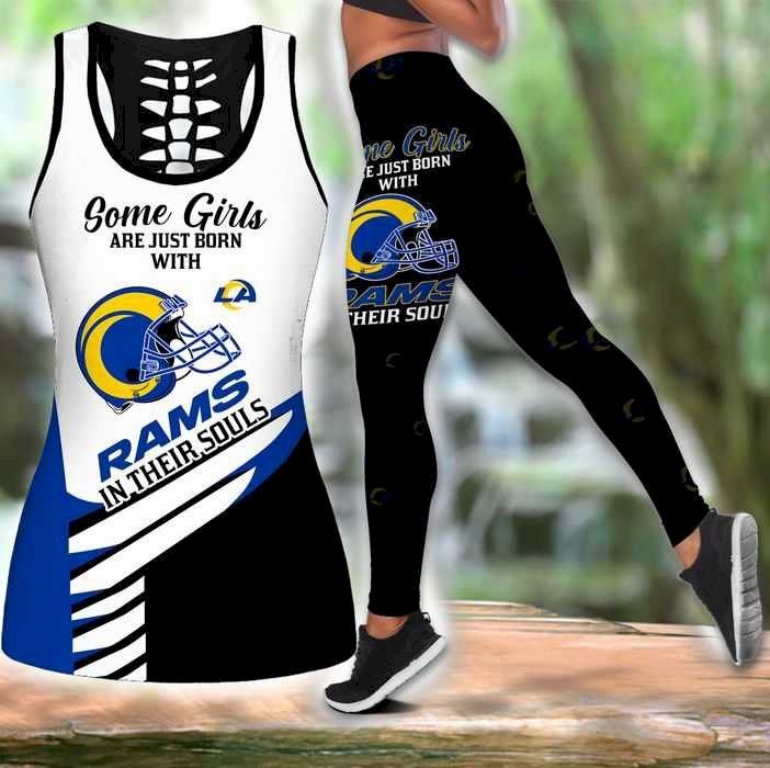 Womens Los Angeles Rams Some Girls Tank Top And Leggings Set For Yoga