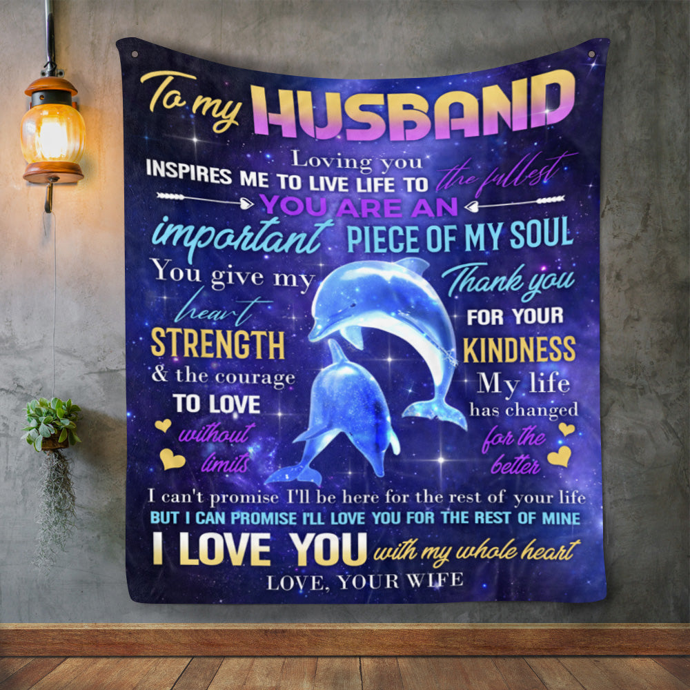 Dolphins To My Husband Gift Blanket – Gift For Husband