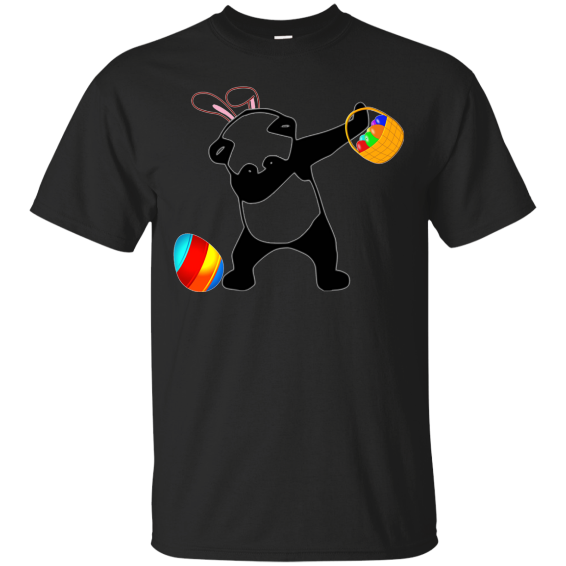 Easter Bunny Dabbing Panda Bear Tshirt Easter Egg Basket Tee