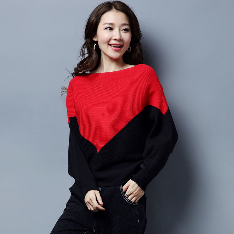 Women Sweater Loose Pullover Knitted Cotton Batwing Sleeve Knit Top Autumn Sweaters Pull Casual Ladies Bat Sleeve Jumper Tops alx