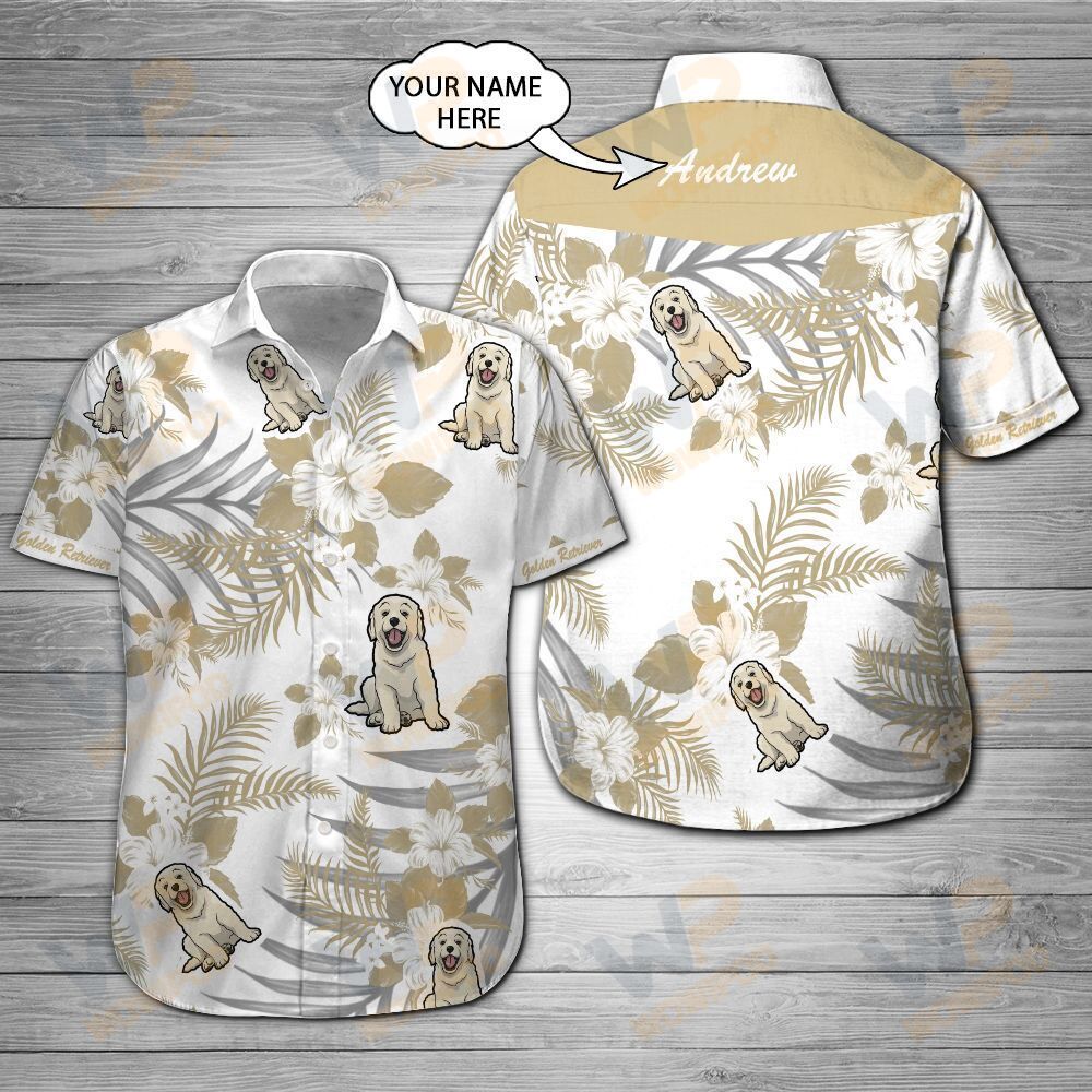 Golden Retriever Custom Name Hawaii Shirt 201 Ha13307