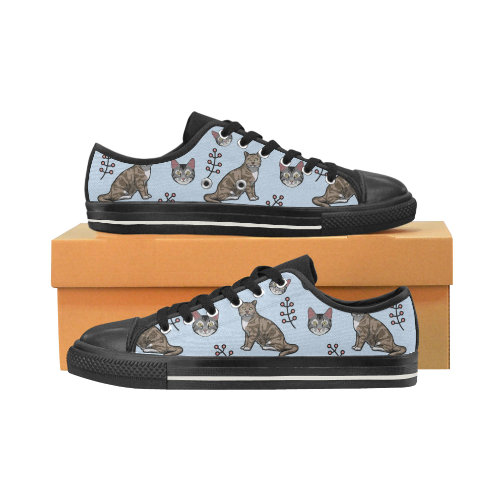 American Shorthair Black Men’s Classic Canvas Shoes