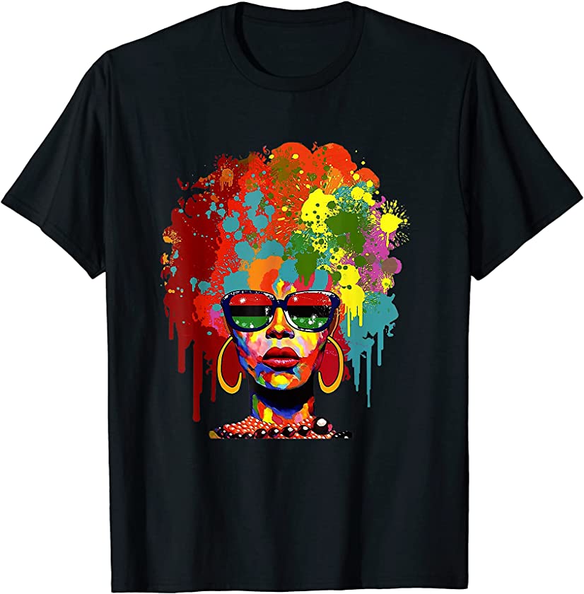 Black queen Juneteenth Afro American Independence T-Shirt