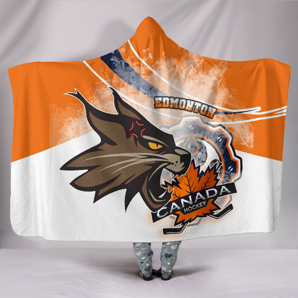 Edmonton Oilers Hockey Hooded Blanket – Mascot Angry Style A21