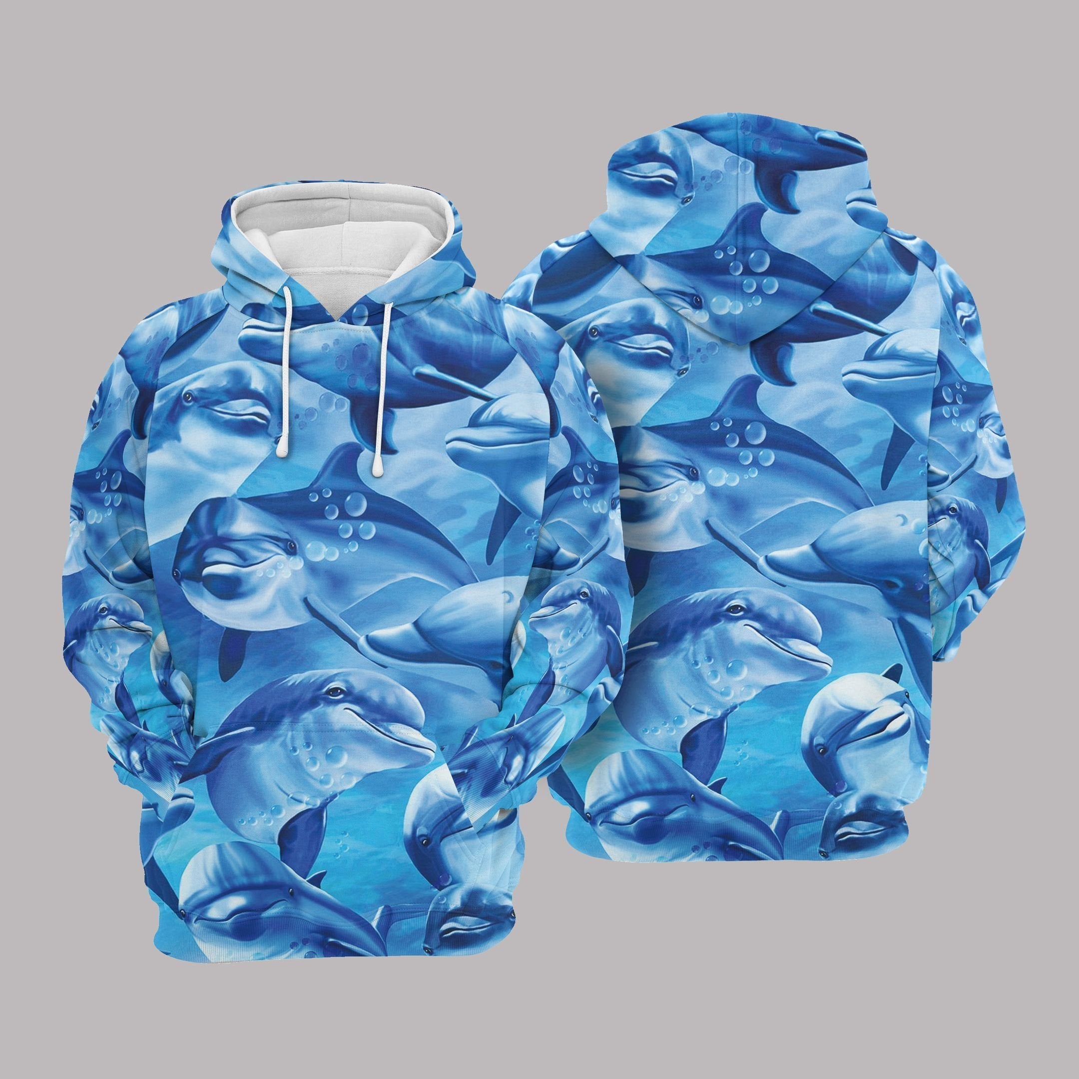 Dolphin Blue Cool Design 3D Printed Sublimation Hoodie Hooded Sweatshirt Comfy Soft And Warm For Men Women S To 5Xl Ctc05038128