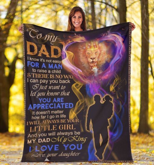 To My Dad Lion You Are Appreciated Premium Father Soft Cozy Lightweight Premium Blanket