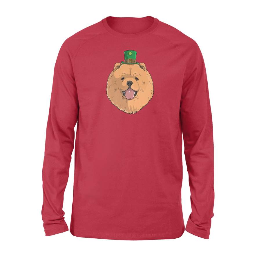 Chow Chow Dog St Patricks Day Leprechaun Puppy Gift Long Sleeve T-Shirt