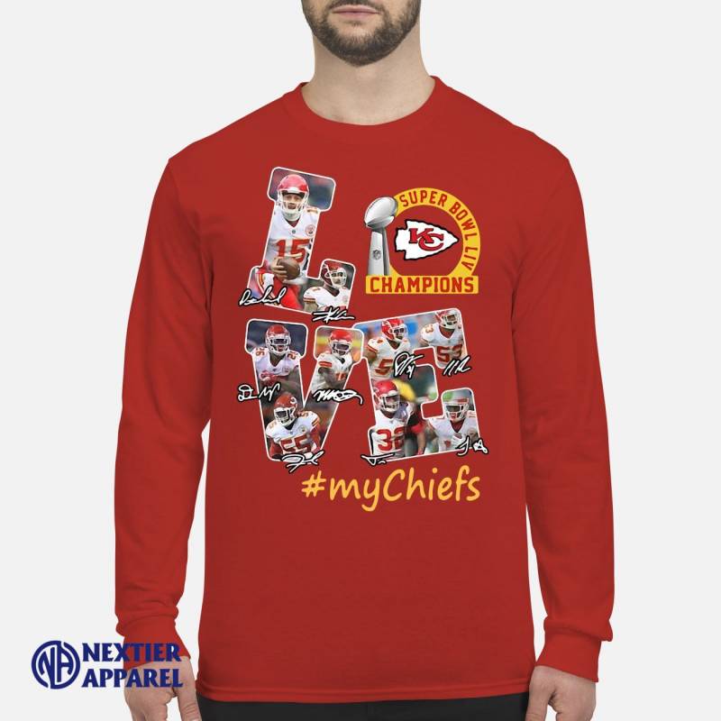 Love Kansas City Chiefs Champions super bowl LIV Shirt Men’s Long Sleeved T-Shirt