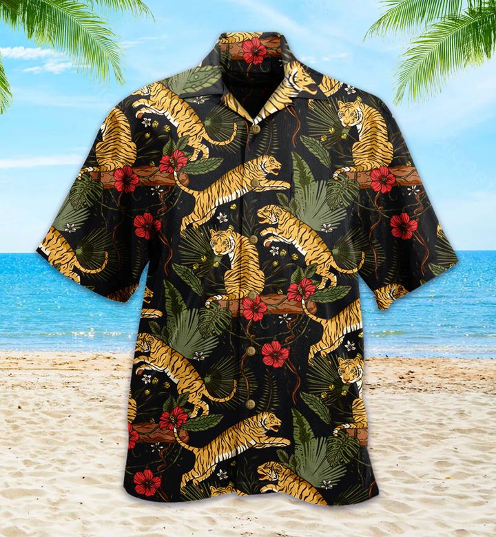 Exotic Tropical Animal Wild Tiger Colorful Hawaiian Shirt 3D