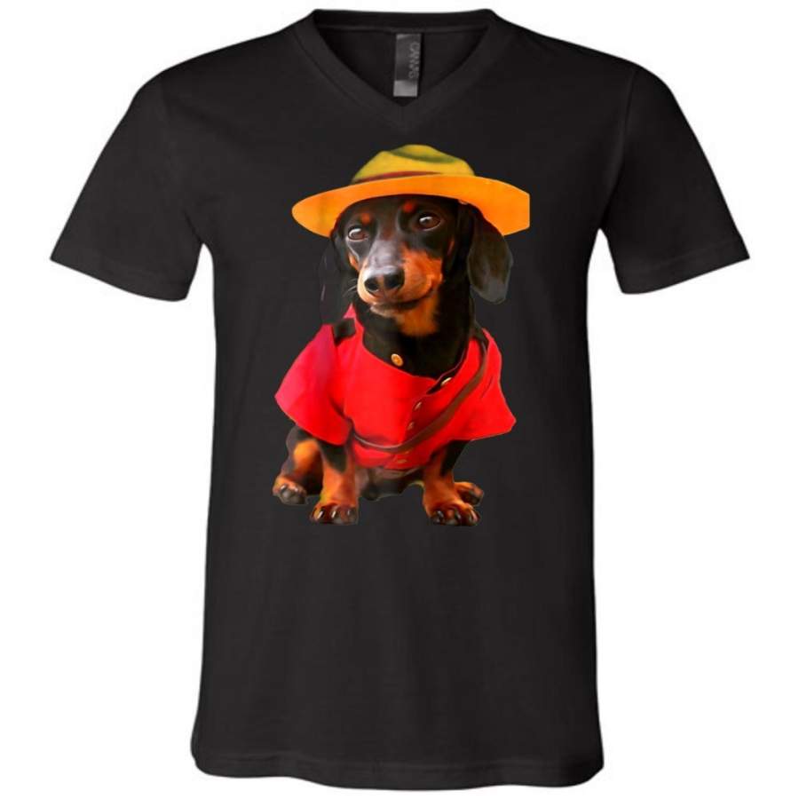 Crusoe The Celebrity Dachshund Unisex V-neck T-Shirt