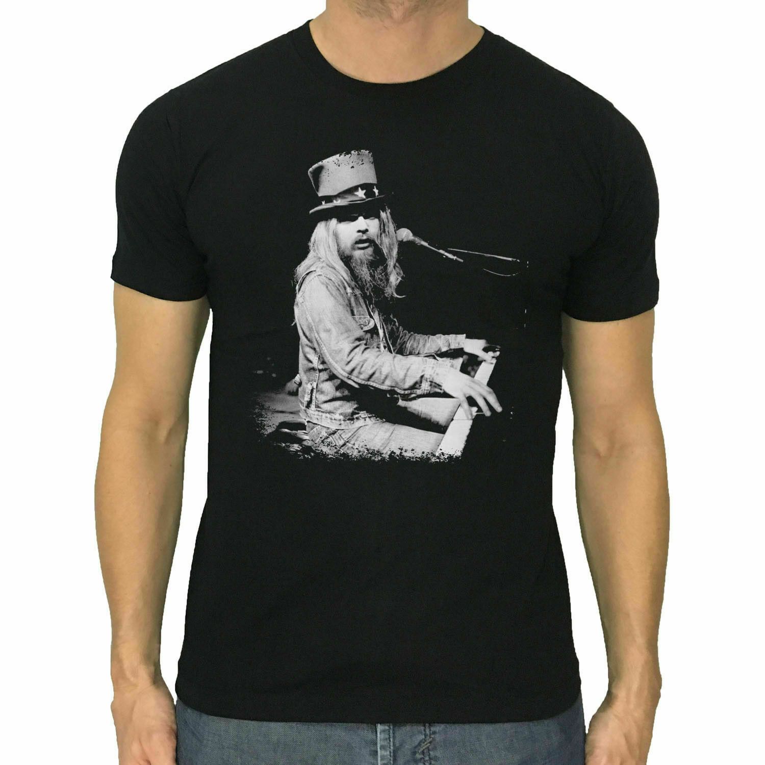 Vintage Leon Russell piano pop country Black Men S-5XL T-shirt