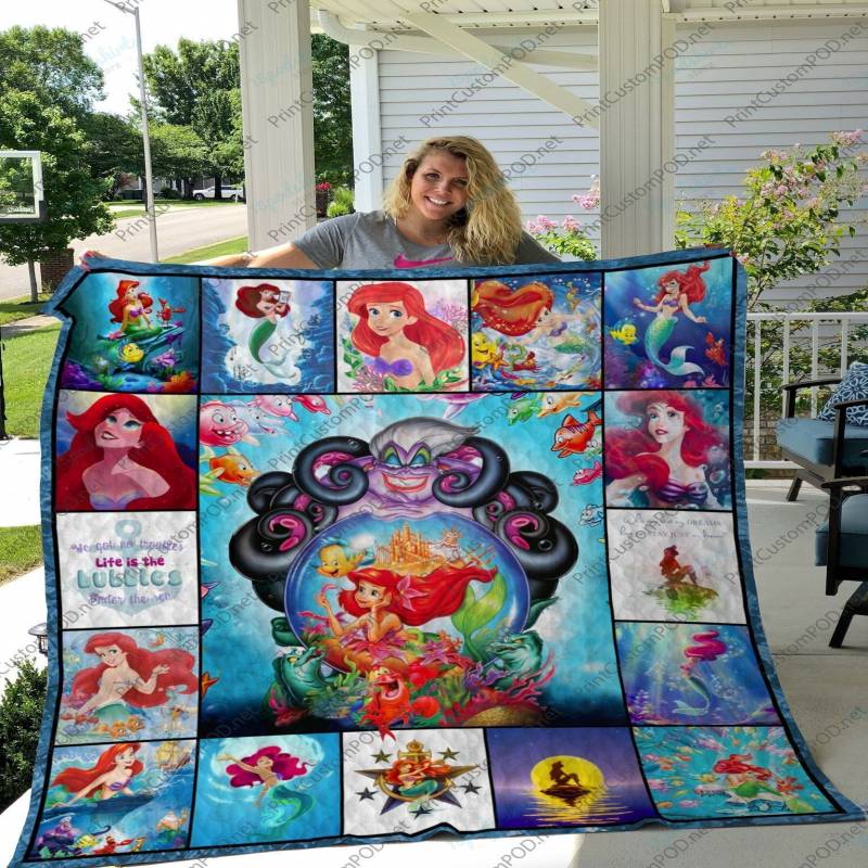 H The Little Mermaid Quilt Blanket