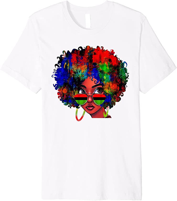 Black Queen Afro Beauty Melanin Black History Pride Art Premium T-Shirt