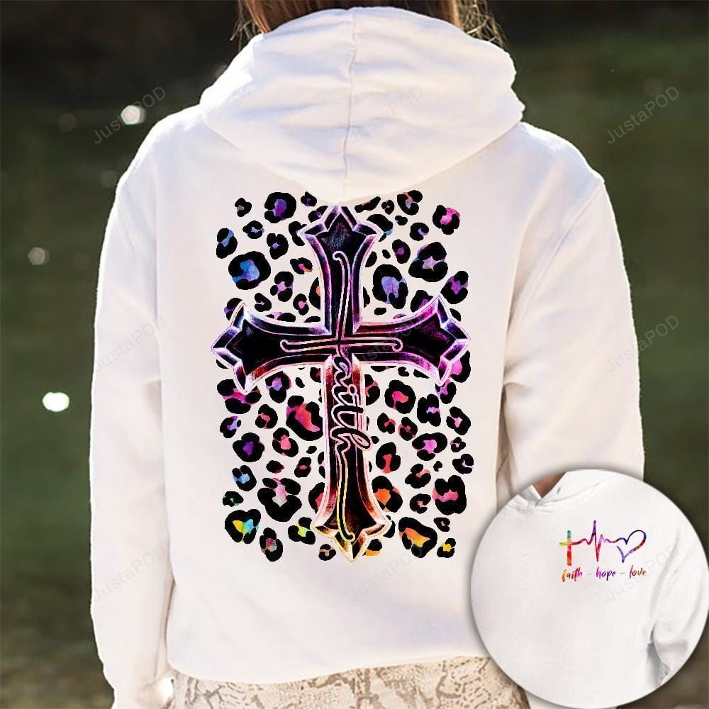 Faith hope love Cross Leopard mother day gift Hoodie 3D