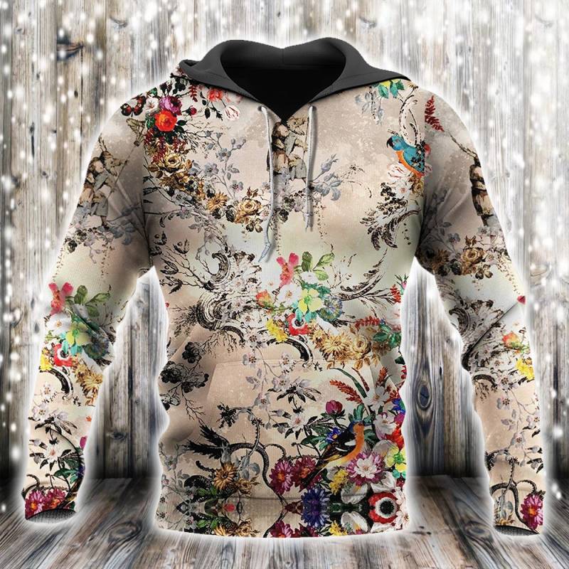 Animal And Flower All Over Printed Hoodie N100241