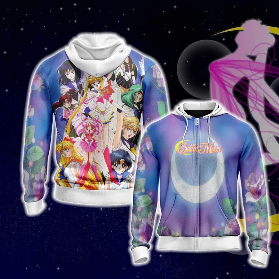 Sailor Moon S Group Zip Up Hoodie – Fashionspicex Shop