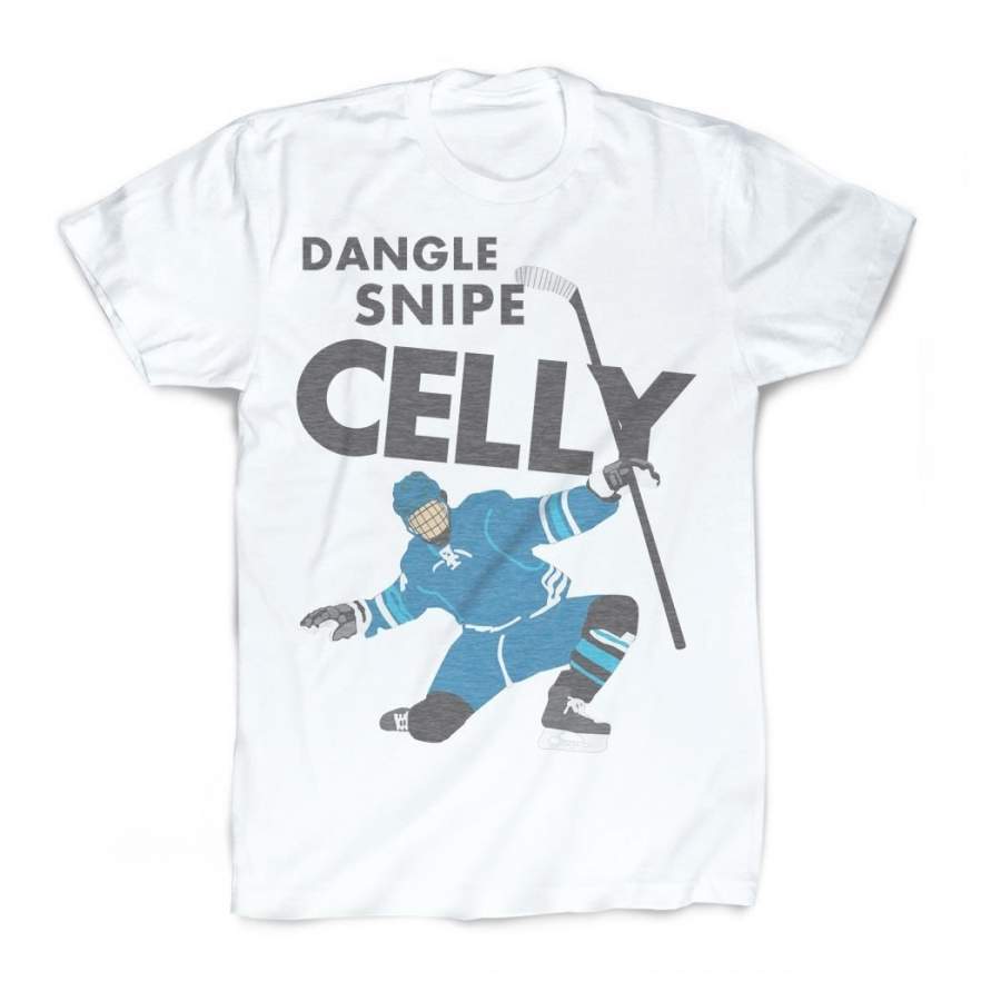 Dangle Snipe Celly T-Shirt | Vintage Faded Hockey T-Shirt by